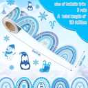 Containlol 3 Rolls 118 ft Winter Boho Bulletin Board Decorations Winter Snowflake Snowman Scalloped Border Christmas Rainbow Bulletin Board Trim Border for Xmas Wall School Decor