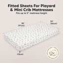 2-Pack Mini Crib Sheets Fitted - 38x26 Pack N Play Sheets for Pack and Play Mattress, Organic Cotton, Soft & Breathable Playard Bedding, Neutral Mini Toddler Bed Cover for Boys, Girls (KeaSafari)