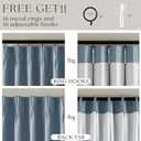 Dusty Blue Pinch Pleated 100% Blackout Linen Curtains for Bedroom 84 Inch Length Room Darkening with Liner Light Blue Window Curtains 84 Inches Long for Living Room Black Out Pleat Drapes Back Tab