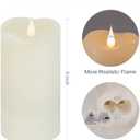 TECHLONG Flameless Candles with Remote Timer, 3D Moving Flickering Flame Battery Operated Candles Lasting 1000+ Hours, 3" x 5" Ivory Real Wax Electric LED Pillar Candles, Set of 2