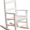 Kids Rocking Chair Wooden Rocker Small Baby Toddler Child Comfy Furniture Outdoor Indoor Reading Room Bedroom Living Room Ages 3-6 Anti-Tip Design Safe & Sturdy White, 19.7"d X 16.2"w X 24"h