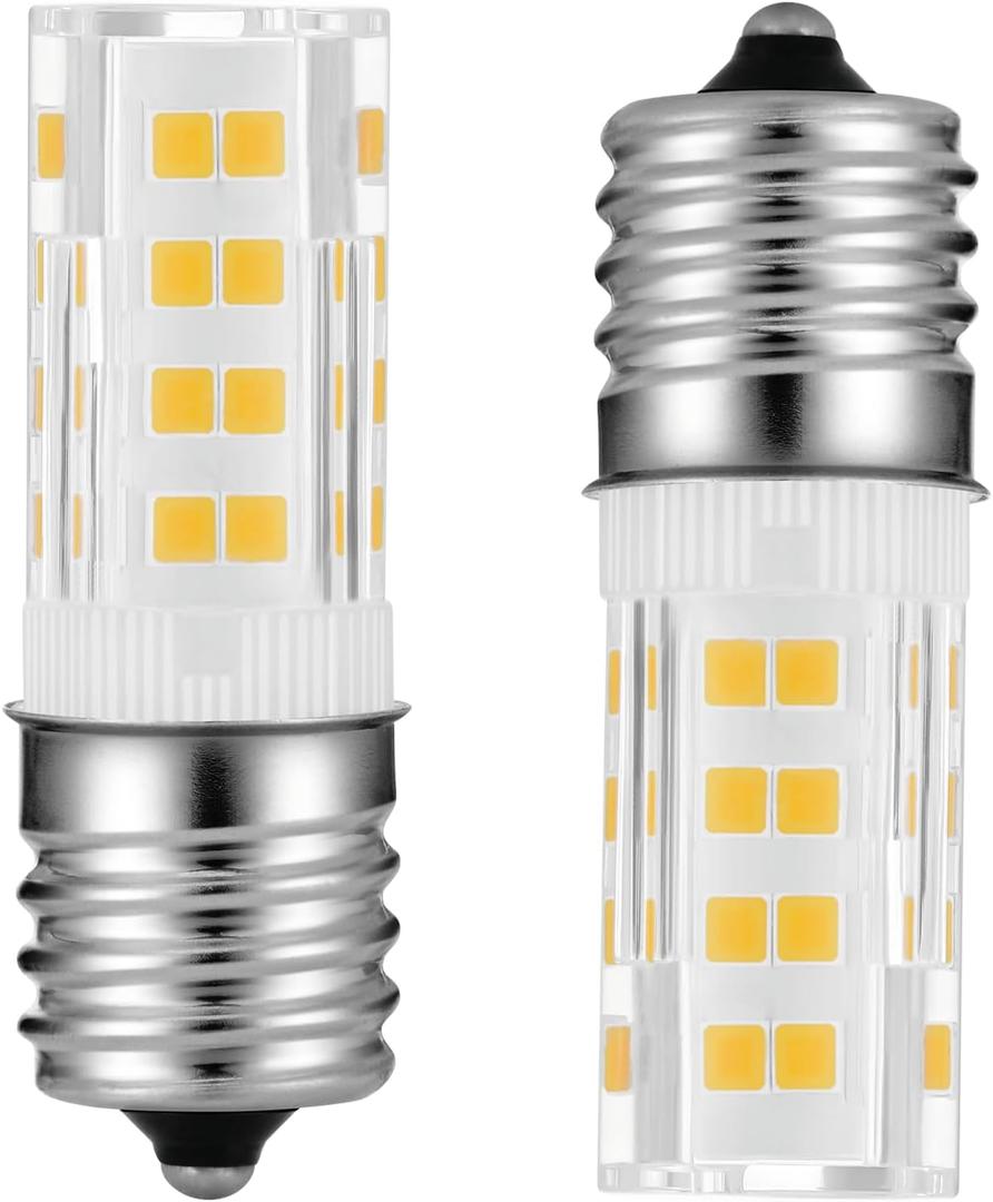 4W Sewing Machine LED Light Bulb – No Flicker Non-dimmable 5/8" Base Screw in Type 15 Watt 120 Volt Halogen lamp Replacement 2PACK (Warm White)