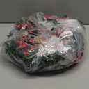 Hausse Set of 3 Christmas Wreaths, Lighted Artificial Christmas Wreath with Large Red Bow & Ornaments, Battery Operated with LED Lights, for Front Door Gate Wall Christmas Party Decorations