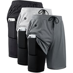 JWJ Men's 2 in 1 Workout Running Shorts 7 Inch Lightweight Athletic Gym Shorts with Compression Liner XL