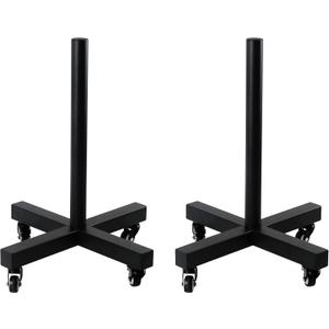 ZUKAM Upgraded Movable Olympic Weight Plate Rack with Wheel for 2-Inch Bumper Plates Weight Storage, Stores up to 800lbs of olympic weight plate, Sold in pairs
