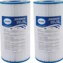 C-5345 Spa Filter, Compatible with PLBS50, Filbur FC-2970, 817-0014, R173584, 173584, X268519, 10419, 14513, 50451, S2/G2 Spa, 5x10 Drop-in Hot Tub Filter, 2PACK