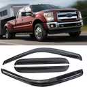 Rain Guard Wind Deflector Outside Mount Tape-On Window Visors Compatible with 1999-2016 Ford F-250 Super Duty Super/Crew Cab Sun/Rain Guard Window Deflector 94953