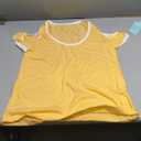 Dellytop Women's Cold Shoulder Top Casual Scoop Neck Short Sleeve T-Shirt (Medium, Yellow)