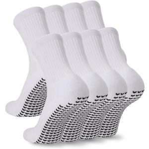 2/4 Pairs Mens Soccer Socks with Grips Cushioned Anti Slip Football Basketball Sports Socks