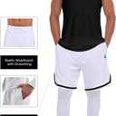 Inno 2 Piece Workout Set Gym Clothes for Men Shirt and Shorts with Leggings Moisture-wicking Athletic Outfits (X-Large, Black)