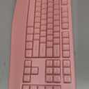 Wireless Keyboard and Mouse Combo, Full-Sized 2.4GHz Wireless Keyboard with Comfortable Palm Rest and Optical Mouse for Windows, Mac OS PC/Desktops/Computer/Laptops (Full Pink)
