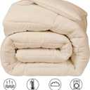 King Comforter Down Alternative Quilted Duvet Insert All Season - Luxury Hotel Comforter - Breathable - Reversible - Machine Washable - Beige