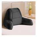 Reading Pillows for Sitting in Bed Adult, Back Pillow for Bed Sitting Up, Backrest Pillows with Shredded Foam for Adult&Teens, Support Pillow with Arms for Beds, Couch, Floor, 18in, Black