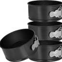 4pcs 6 inch springform panspring form pan for cheesecake with a detachable bottom cake molds suitable for baking kitchens black