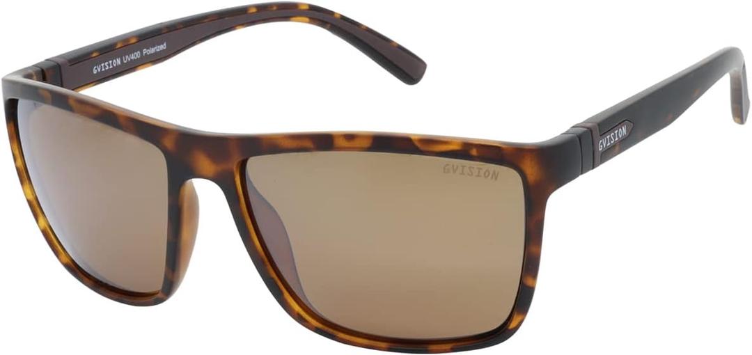 GVISION Fishing Polarized Sunglasses Men Women Golf Driving Running Mirrored Sports Glasses UV400 (Amber/Brown)