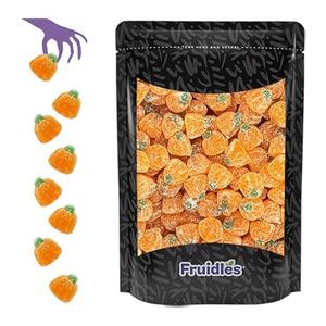 Fruidles Fall Mini Pumpkins Candy, Assorted Fruit Flavors Candy, Allergy Friendly, Non-GMO, No Artificial Sweeteners (Half-Pound), Best Before Not Found