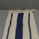 Alynsehom Macrame Table Runner Cream Beige and Blue Boho Table Runners with Tassels Hand Woven Cotton Table Runner Rustic Farmhouse Table Runners for Bohemian Kitchen Dining Table(12x71in)