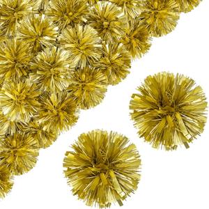 WRAPAHOLIC 4 Inch 12 Count Self-Adhesive Tinsel Bows Gift Wrap Accessory - Gold Christmas Tinsel Bows for Gift Wrapping Holiday Christmas Birthday Party