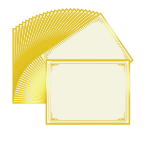 HAUTOCO 50 Sheets Certificate Paper 8.5 x 11 for Printing, Blank Gold Foil Border Diploma Paper, 180 GSM Award Certificate Paper for Achievement, Graduation, Office