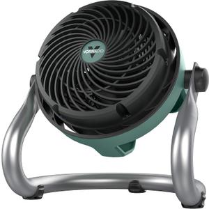 Vornado EXO51 Small Heavy Duty Air Circulator, 3-Speed High Velocity Shop Fan, Dustproof and Water-Resistant, Powerful Motor, Industrial High Impact Case, Whole Room Air Circulator, Green, Medium