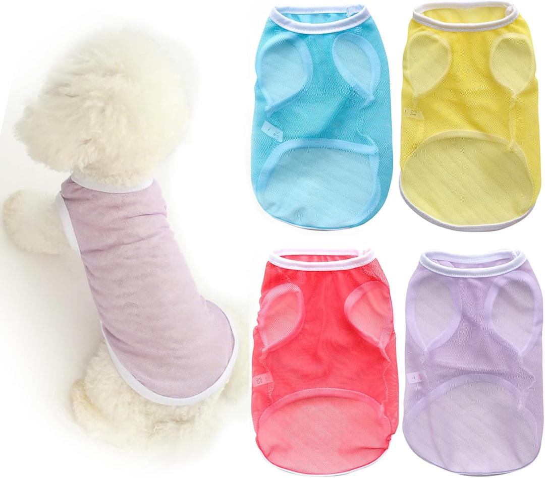 4 Pack Dog Cooling Shirts - Breathable Lightweight Shirts for Large Dogs Boy, Sleeveless Sun Protection Shirts for Puppy Vest Pet Apparel (XL)