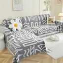 Royhom Sectional Couch Covers 2 Pieces, L Shaped Couch Cover Blanket, Boho Sofa Covers Washable, Sofa Slipcover with Tassel, Suitable for All Seasons (71"x118"+91"x134", Dark Grey)