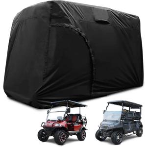 Golf Cart Cover 2/4/6 Passenger, All-Weather Protection Golf Cart Rain Covers, UV Resistant with Windproof Buckle Golf Cart Accessories (Fits for Club Car, for EZGO, for Yamaha)