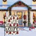 Christmas Tree Garden Flag 12x18 Inch Double Sided Outside, Welcome Winter Xmas Holiday Outdoor Seasonal Yard Decoration