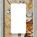 Decorative Art Light Switch Covers Golden Florals Single Rocker Wall Plate Switch plate Electrical Faceplate for Home Decor