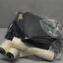 Modern Wall-Mounted Cat Furniture - 5pcs Cat Wall Shelves, Wooden Climber Includes House, Bridge, Tree, Steps, and Scratcher (Black)