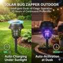 Solar Bug Zapper Outdoor Waterproof Mosquito Repellent Outdoor Patio Mosquito Trap & Killer for Moths, Gnats, Flies, Small Flying Insect, Solar Powered Fly Zapper for Backyard, Garden, Patio,4 Pack
