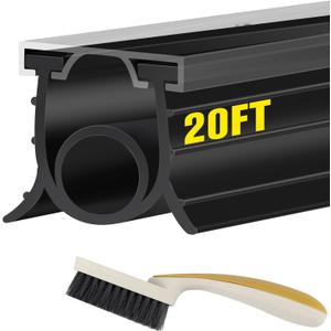 Garage Door Seals Bottom Rubber, 3-Sided Weatherproof Seal, Three Layers of Protection Available. Garage Door Bottom Seal 20 Ft, Garage Door Bottom Weather Seal. Easy to Install (Black)