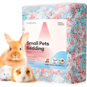 BUCATSTATE Hamster Bedding 50L, 99% Dust-Free Guinea Pig Bedding Odor Control Paper Bedding, Cozy Small Animal Bedding for Rabbit Rat Syrian Dwarf Hamsters Gerbils (Confetti)