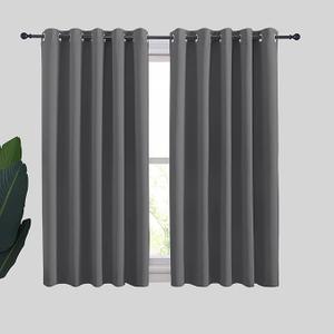 NICETOWN Grey Blackout Curtain Panels for Bedroom, Thermal Insulated Grommet Top Blackout Draperies and Drapes for Basement (1 Panels, W70 x L54-inch, Grey)