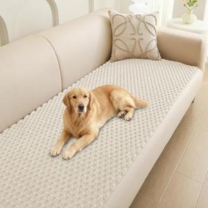 Foxdecor Dog Couch Cover Protector, Sofa Covers for Pets Washable, Non Slip Pet Couch Cover, Furniture Covers for Pets, Dog Cover for Couch. (White, 28"x53")