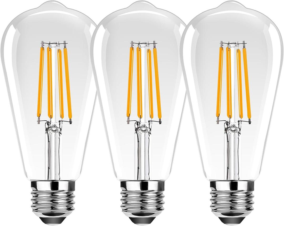 ST19 Vintage LED Edison Light Bulbs,E26 Led Bulb 25W Equivalent,Vintage LED Filament Bulbs,2.5W Warm White 2200K,250LM,Clear Glass,Non-Dimmable,3 Pack