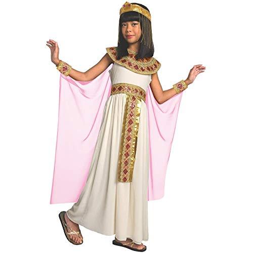 Morph Pink Cleopatra Costume for Girls, Egyptian Dress, Greek Goddess Outfit for Kids, Halloween Dress-Up, Large
