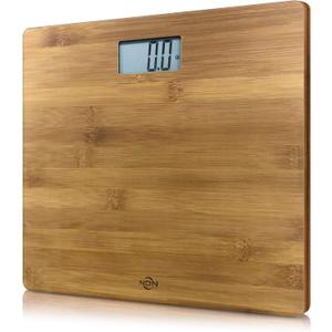 Bamboo Digital Body Weight Bathroom Scale | Eco-Friendly Wooden Bathroom Scale with LCD Display | Accurate Weight Measurement | Stylish and Durable | Feel The Natural Wood Difference