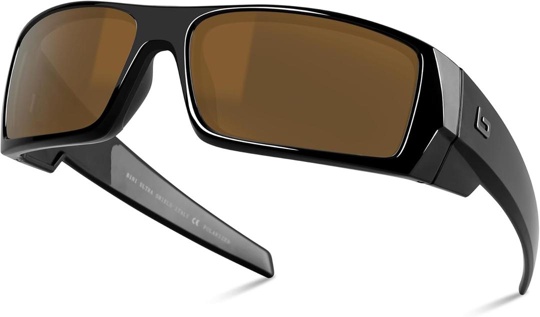 B.N.U.S Polarized Sunglasses for Men with Corning Glass Lens - Scratch-Resistant, Optical Clarity, Premium UV Protection