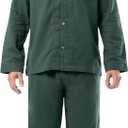 Fruit of the Loom mens Flannel Pajama Sleep Set (X-Large, Green)