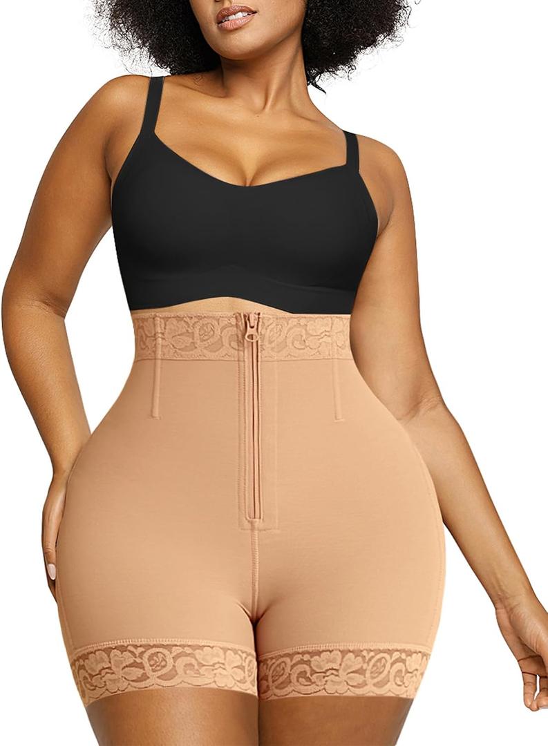 SHAPELLX Tummy Control Shorts Butt Lifting Shapewear For Women Comfortable Underwear High Waist Plus Size(Beige, 4X-large)