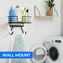 TJ.MOREE Over the Door/Wall Mount Ironing Board Hanger, Laundry Room Iron and Ironing Board Caddy Storage for Water Mister, Fabric Sprays, Laundry Detergent