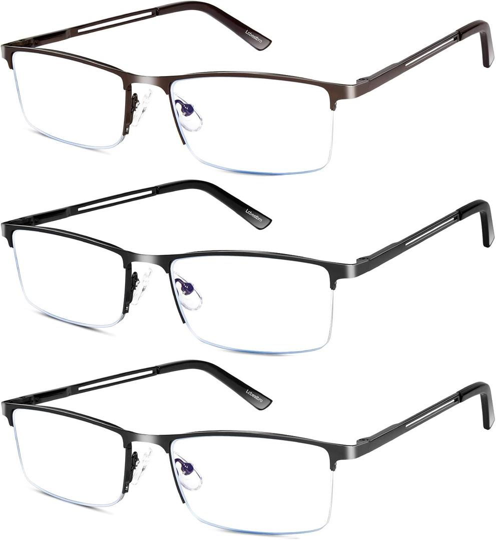 Lcbestbro Reading Glasses for Men, 0.75 Blue Light Blocking Reading Glasses Metal Readers