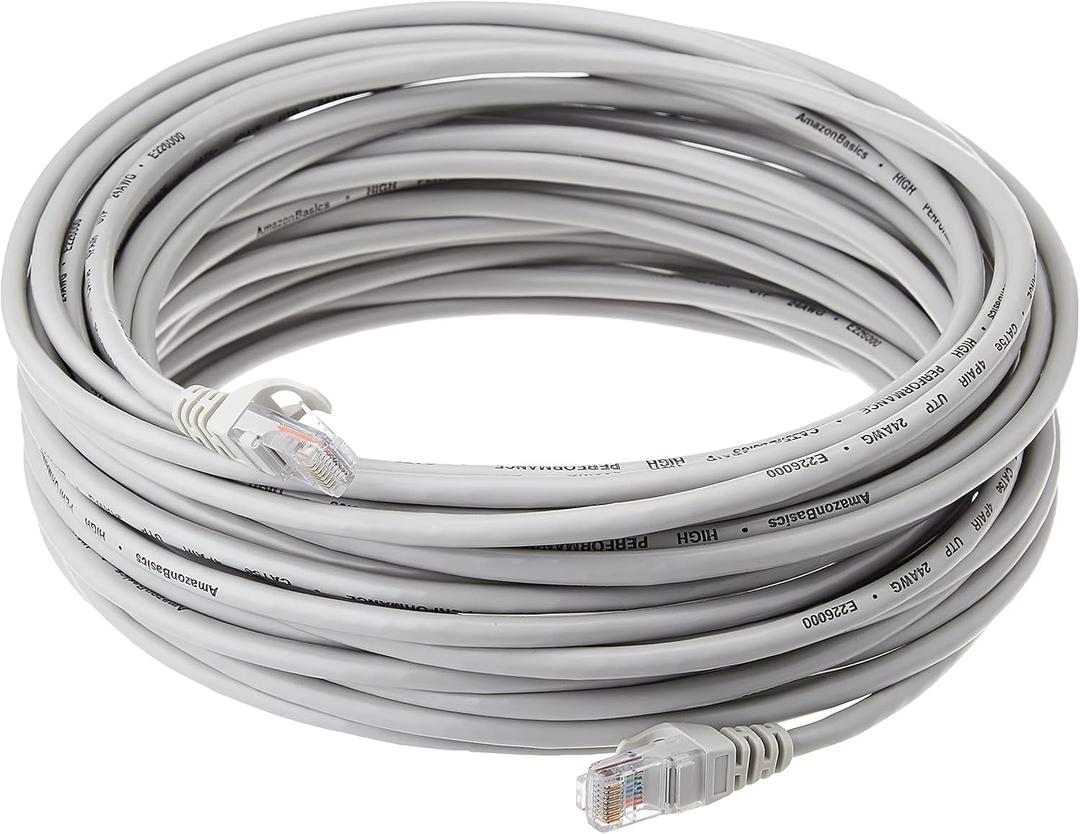 Amazon Basics RJ45 Cat-5e Network Ethernet Cable - 50 feet (15.2 Meters), Gray