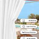 HolidayIdeas White Outdoor Curtains for Patio Waterproof 8 Pcs All Weather Balcony Grommet Top Outside Curtains for Apartments, Gazebo, Pergolas, Porch, 54x108 Inch