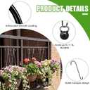 3 Pack 18 Inch S Hooks for Hanging Plants, Heavy Duty Metal Extension Hangers for Bird Feeders Wind Chimes Flower Baskets Black Vinyl Coated Rustproof Garden Hooks