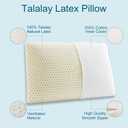 Talalay Latex Pillow, Medium Soft Latex Foam Pillow for Sleeping, Standard Size Bed Pillow for Back with Removable Cotton Inner Cover, Side and Stomach Sleepers, Helps Relieve Shoulder and Neck Pain