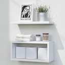 RICHER HOUSE Floating Shelves Bathroom, White Floating Shelves for Wall, Above Toilet Bathroom Shelves, Wall Mounted Hanging Shelves for Bedroom, Kitchen, Living Room Decor - White (1+1)