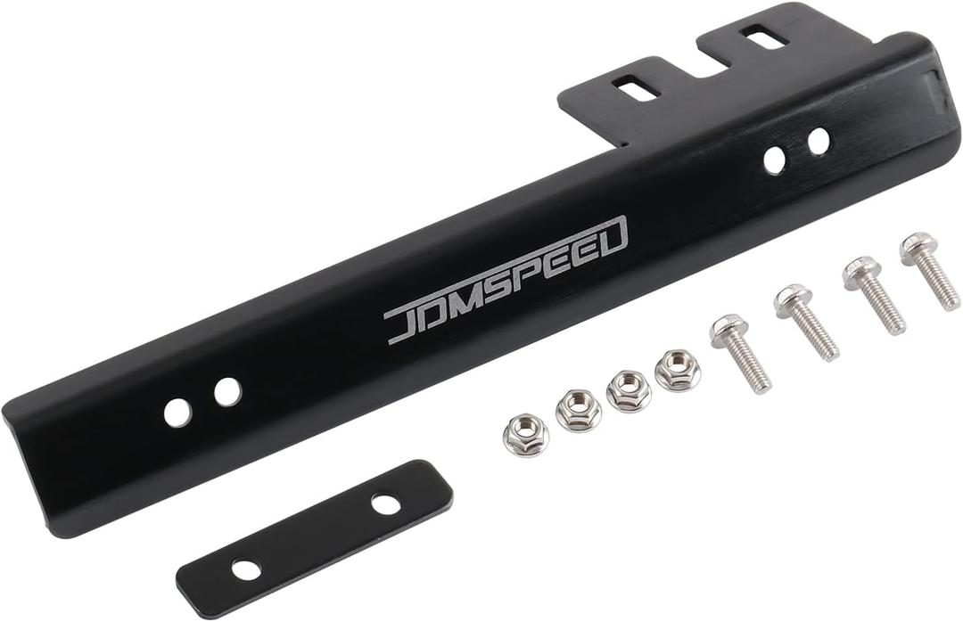 JDMSPEED Black Front Bumper License Plate Mount Bracket Relocator Holder Bar