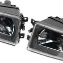 Topteng Pair Front Bumper Fog Light Lamp Housing Shell for BMW E39 5-Serise 1995-1998, Z3 1997-2001 63178360575 63178360576